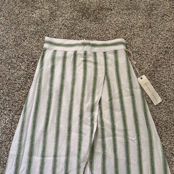 Happy x Nature white & green striped hi-low maxi skirt size 0 NWT - Picture 3 of 10